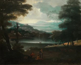 Landschaft mit ruhenden Hirten